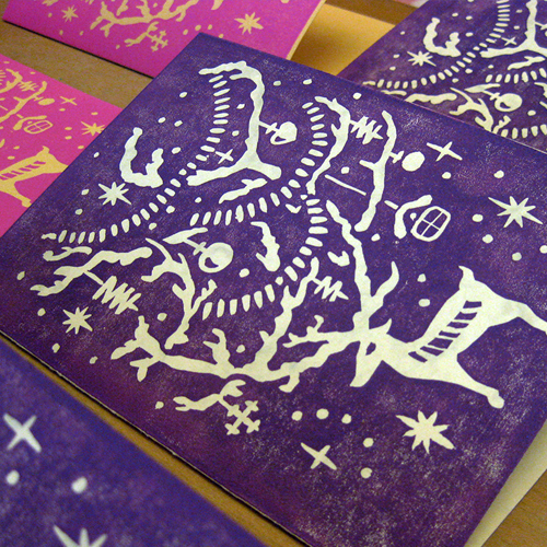 New year greeting card with deer